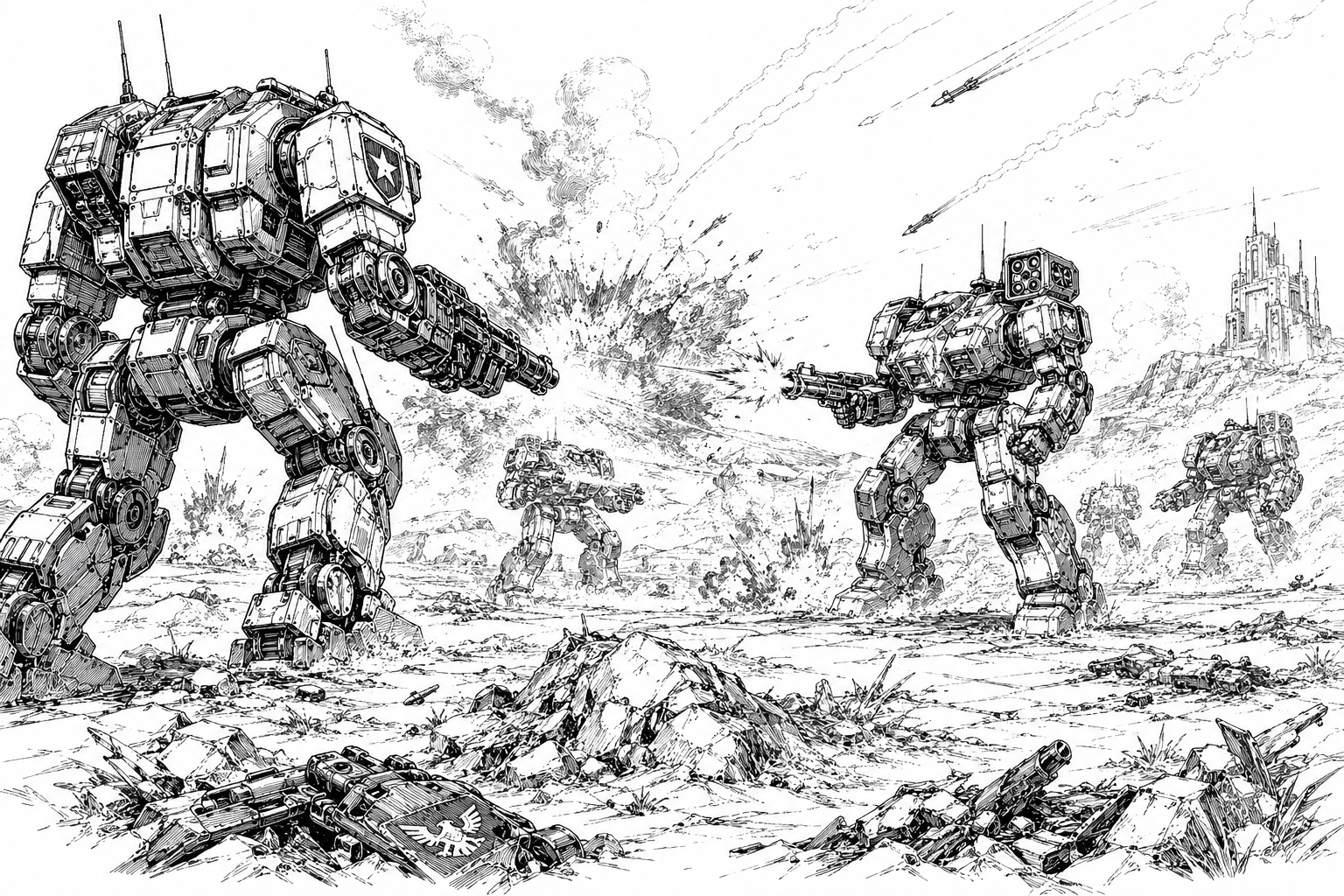 Mechs in Battle
